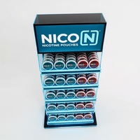 Vitrine personnalisée en acrylique LED pour sachets de nicotine, idéale pour la vente de snus et les boutiques de tabac