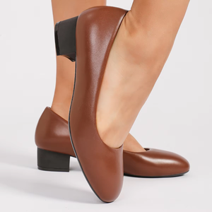 1367-1 <span class=keywords><strong>Chaussures</strong></span> de Ville Tendance pour <span class=keywords><strong>Femme</strong></span> à Enfiler, Talon Compensé Carré Bas, Semelle Intérieure de Haute Qualité pour Tenue de Bureau - Product Image 2