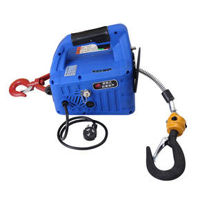 Katrol listrik portabel 200kg, Derek tangan listrik blok traksi kawat baja elektrik tali pengangkat - Product Image 4