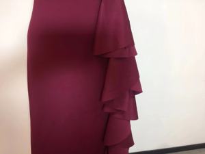 Sin tirantes piso longitud Vestido de hendidura alta volantes <span class=keywords><strong>Ropa</strong></span> Dama Vestido Para Fiestas, vestidos de noche de las mujeres Roupa Feminino vestidos rojos - Product Image 6