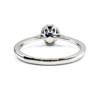 Bague de fiançailles en saphir bleu de haute qualité pour femmes, bijoux fins naturels en saphir bleu 18k, blanc or, diamant bleu