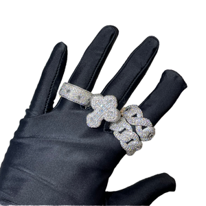 Anillo de Eternidad Hip Hop con Logotipo Personalizado de Fábrica, Certificado GRA, Chapado en Oro sobre Plata 925, Engaste de Garras, Pasa Prueba de Moissanita, para Hombre - Product Image 2