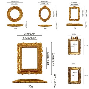 Cadre photo en résine de style victorien 8-11 cm, support mural décoratif, présentoir pour badges - Product Image 3