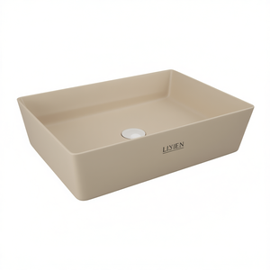 Lavabo Rectangular para Encimera de 51.5 cm de Largo, Color Beige Mate, Lavabo para Baño - Product Image 3