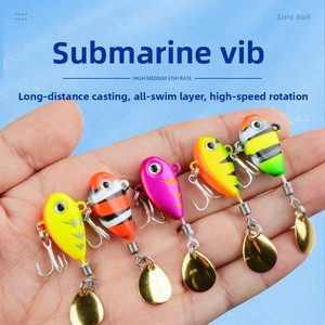 Esca Rotante a Lunga Gittata Stile Sottomarino, Piccola Esca Vib a Vortice con Ganci in Acciaio Inossidabile per <span class=keywords><strong>Pesca</strong></span> in Acqua Dolce e Spigola - Product Image 2