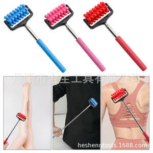 Masajeador telescópico de rodillos Mr Drill de acero inoxidable, extensible, manual, para piernas, espalda, cuello, cintura y pies. - Product Image 1