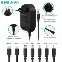 48W AC DC Güç Adaptörü Değiştirilebilir Fişli Masaüstü Güç Kaynağı LED Işık CCTV Kamera Router 24V LED Sürücü Adaptörü EU KR