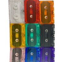 Cassette audio vierge en plastique ABS transparent I 60min 90min pour enregistrement studio, mixtape, coque vintage rétro, objet de collection audio personnalisé