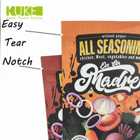 Sachet en plastique personnalisé pour épices épicées, emballage de condiments, assaisonnement, sachet refermable à glissière, sachet debout