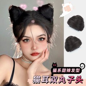 Pinza para el pelo con orejas de gato y doble moño, cola de caballo de alambre resistente al calor, para cualquier forma de rostro y cualquier tono de piel - Product Image 2