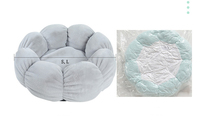 Lit pour animaux de compagnie en peluche douce et chaude avec logo personnalisé et motif floral, fournisseur de produits pour animaux de compagnie pour chats et chiens