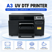 Mesin Printer A3 I3200 Head 12inch UV DTF dengan Sistem CCD untuk Transfer Stiker Flatbed, Printer Film UV DTF untuk Kaca