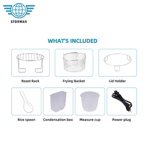 Cao Cấp Thiết Kế Mới Kỹ Thuật Số 6L 1500W 2 Trong 1 Nồi Áp Suất Nồi Chiên Không Khí Với Nắp Kép - Product Image 5