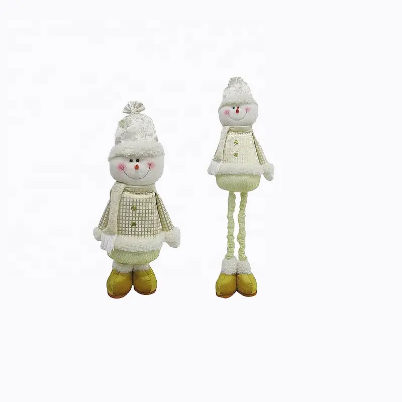 Xmas Supplier Home Decorations Handmade New Design Fabric Flexible Standing Snowman Christmas Doll