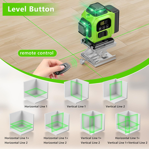 <span class=keywords><strong>Nivel</strong></span> Láser Profesional de 16 Líneas, 4D, Haz Verde, 360°, Autonivelante, Alta Precisión, Láser Rotatorio para Exteriores con Control Remoto - Product Image 4