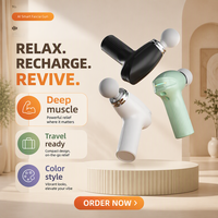 Masseur musculaire à percussion domestique sans fil, rechargeable par USB, 3 vitesses, pour tissus profonds, faible MOQ