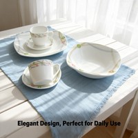Set Perlengkapan Makan Pesta 4 Buah Wright White Glass Stocked (Cangkir, Piring, Mangkuk)