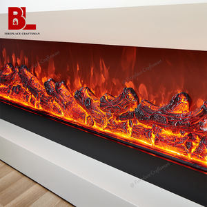 Unidad de TV para sala de estar, almacenamiento moderno de lujo, blanco europeo, minimalista, Mdf, chimenea eléctrica de madera maciza, soporte de TV para 65 pulgadas - Product Image 6