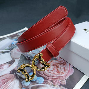 Nuevo Cinturón de Cuero Vacuno de 2.3cm para <span class=keywords><strong>Mujer</strong></span> con Hebilla Dorada Hueca, Cinturón de Moda para Dama, Correa Decorativa Delgada para Vestidos y Jeans - Product Image 6