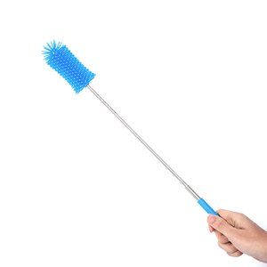 Telescopic Stainless Steel Handle Baby <strong>Bottle</strong> Cleaning <strong>Brush</strong> with Silicone Head - Product Image 6