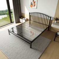 Cadres de lit double modernes et minimalistes en acier inoxydable Foshan JUNYI modèle 304201, avec sommier à lattes amovible et multi-usages, 1800x1900mm