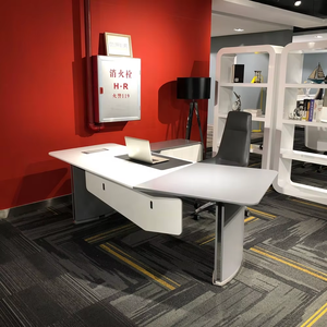 Épissage blanc gris minimalisme <span class=keywords><strong>bureau</strong></span> irrégulier ergonomique avec déflecteur <span class=keywords><strong>bureau</strong></span> de gestionnaire de style minimaliste - Product Image 2