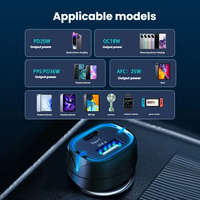 Chargeur de téléphone sans fil pour voiture à charge rapide QC3.0 avec affichage numérique LED, Type-C PD 20W, protection contre les courts-circuits pour téléphones mobiles