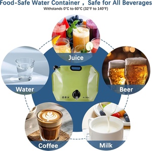 Bolsas de Almacenamiento de Agua Plegables de Gran Capacidad (5L/10L) con Impresión Personalizada, Reciclables, de PE, con Válvula y Boquilla para Alimentos - Product Image 5