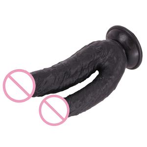 Женский имитационный фаллоимитатор для лесбиянок, 21,5 см, Анальная пробка, секс-игрушки, реалистичный вибратор, мощная присоска, двойная головка - Product Image 3