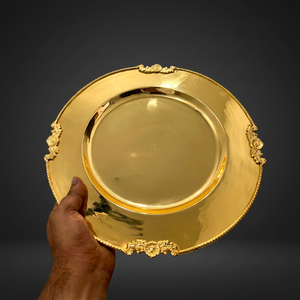 Premium Decorative Metal Charger <b>Plate</b> Durable Serving <b>Plate</b> for Wedding Table Decoration, Dining Display Home and Party Center - Product Image 6