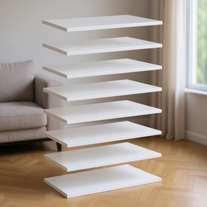 Tableros de Madera Sintética Blanca de Alto Brillo para Estanterías, 23.6x15.7x0.6 Pulgadas, Diseño Minimalista, Tableros Multicapa - Product Image 2