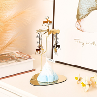 En gros Exquis Métal Triangle Plateau Rotation Trotting Horse Lampe Titulaire Aromathérapie Bougie Décoratif Rotatif Bougeoir