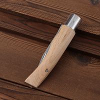 Couteau pliant Bochen en bois naturel avec manche rond, gravé au laser, couteau de bricolage, camping, extérieur, lame polie satinée, couteau de poche