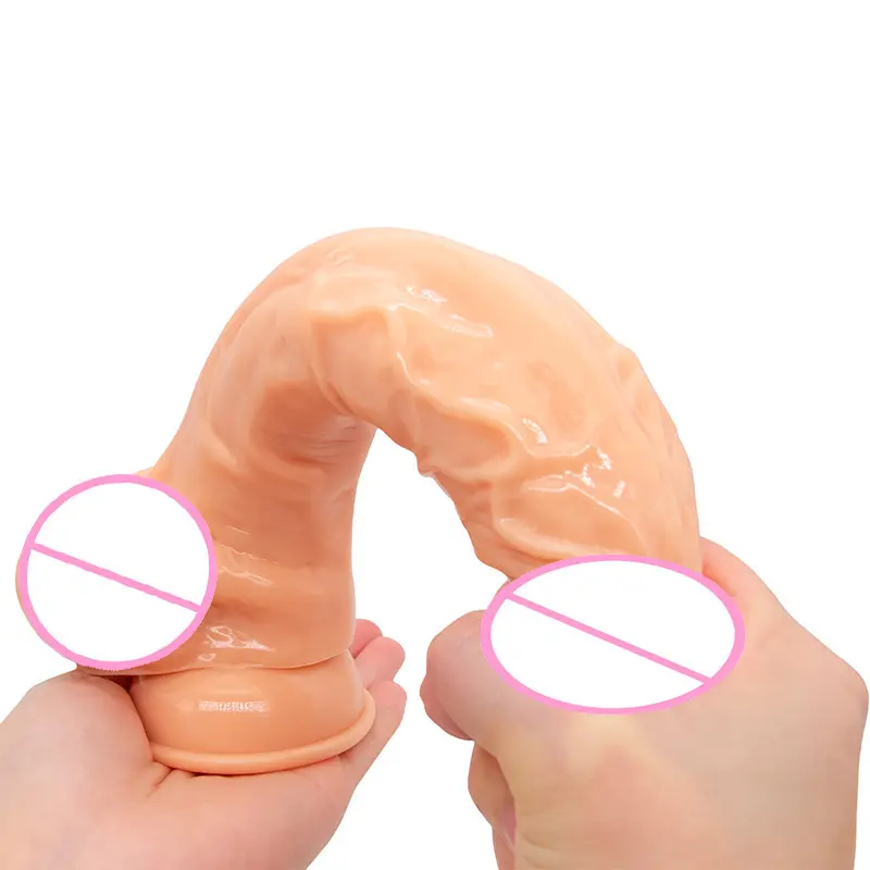 Vibrador de pênis em PVC curvado em forma de cogumelo para corte de cabelo, produto sexual adulto para masturbação masculina e feminina