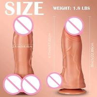 9 Zoll realistischer riesiger dicker XXL-Dildo für Frauen Weiche Fernbedienung Vibrierende Heizung Mollige Eichel Große Ausbuchtung Realistisch Riesig