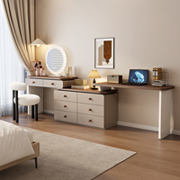 Meuble de chambre à coucher en gros, nouvelle conception, commode de luxe avec miroir LED, grande commode de rangement, table de maquillage