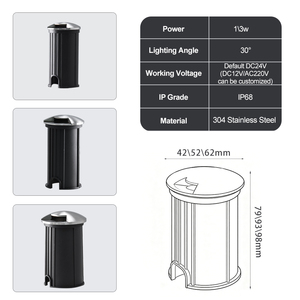 Luz LED Empotrada <span class=keywords><strong>en</strong></span> <span class=keywords><strong>el</strong></span> <span class=keywords><strong>Suelo</strong></span> de Larga Duración (30000H), con Clasificación IP68, para Vestíbulos de Hoteles y Pasillos - Product Image 3