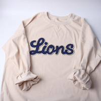 Écussons thermocollants personnalisés en chenille avec bordure dorée à paillettes, broderie effet serviette, transfert thermique, support adhésif, badges pour vêtements
