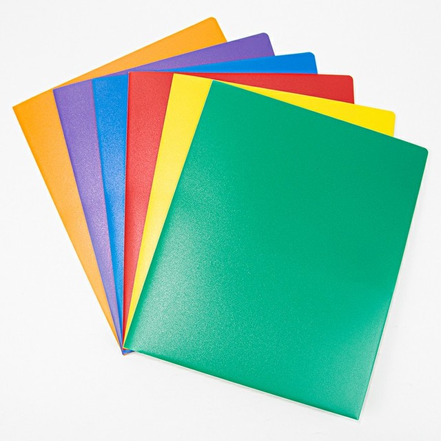 Assorted Color Two Pocket Folders Plastic Folders with Pockets for Professional Presentation or File Storage