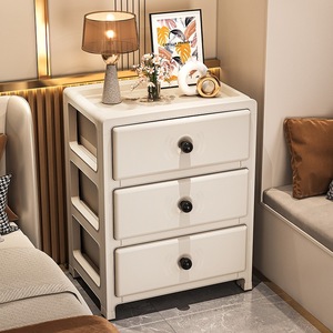 Armario de almacenamiento grueso con 4 cajones, mesa auxiliar para dormitorio, organizador para sala de estar, armario pequeño con cajones para aperitivos y juguetes - Product Image 5
