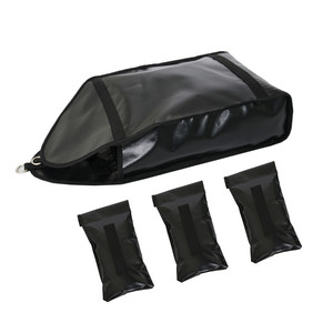 Sacs de sable lestés réglables pour l'entraînement physique, équipement de gym avec 3 poches intérieures, utilisation universelle, maille en PVC noir - Product Image 1