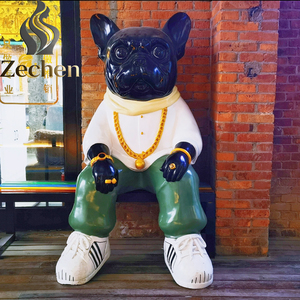 Estatuas de Perros de Dibujos Animados Personalizadas, Esculturas Populares de Cuerpo <span class=keywords><strong>Humano</strong></span> y Cabeza de <span class=keywords><strong>Bestia</strong></span>, Estilo de Tienda con Perros Antropomórficos de Tamaño Real - Product Image 4