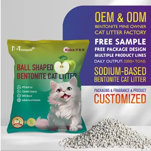 Customizable Pet Cat Sand Natural Materials Solubility 2.5kg Bentonite Cat Litter