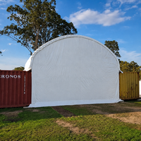 Auvent de conteneur à poutre unique C2020 avec paroi arrière en PVC imperméable, garage pour conteneur maritime, tente d'entrepôt portable