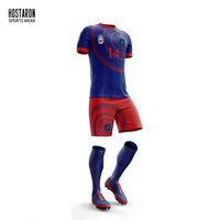 HOSTARON OEM Vente en gros Ensemble de maillots de football en tissu mesh latéral personnalisé avec logo d'équipe Impression par sublimation complète Uniformes de football professionnels