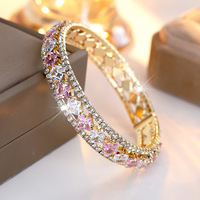 Vente en gros de bracelets géométriques en zircon à bouche ouverte à la mode Accessoires de mode en métal célèbres sur Internet avec tempérament de personnalité