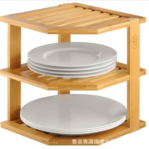 Estante de Especias de Esquina de Madera, Estante de Almacenamiento de Cocina de Bambú de 3 Niveles, Estante Organizador Multifuncional - Product Image 5