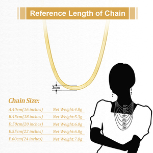 Rinntin สร้อยคอโซ่ชุบทอง18K SC35เงินสเตอร์ลิง3มม. 925แบน <span class=keywords><strong>Herringbone</strong></span> สำหรับผู้หญิงผู้ชาย - Product Image 5