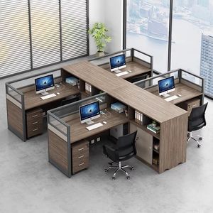 Thương mại hiện đại tủ điều hành văn phòng bàn 1 người Máy Trạm bàn với ổ cắm và kệ - Product Image 3