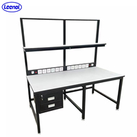 Table de travail fixe noire ESD standard de laboratoire Leenol en stock pour l'assemblage d'instruments de précision